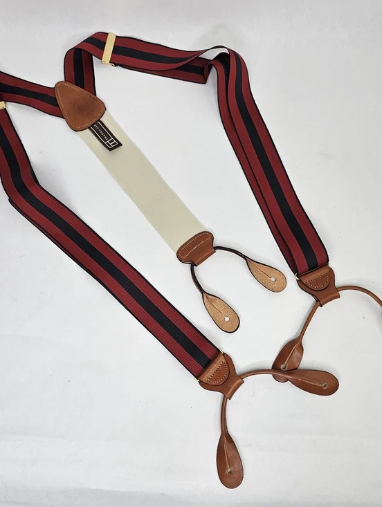 Trafalgar Red Navy Adjustable Suspenders - Picture 1 of 8